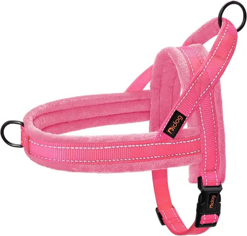 Miniatura 15 de Didog Arnés de chaleco acolchado de franela suave para perro, sin tirones, de ajuste rápido, arnés reflectante para perro, fácil para entrenar