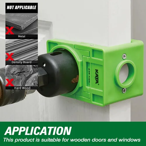 Miniatura 6 de KATA 1-3/8" - 1-3/4" Kit de instalación de cerradura de puerta con ranuras grandes de eliminación de astillas, sierra de agujero para cerradura