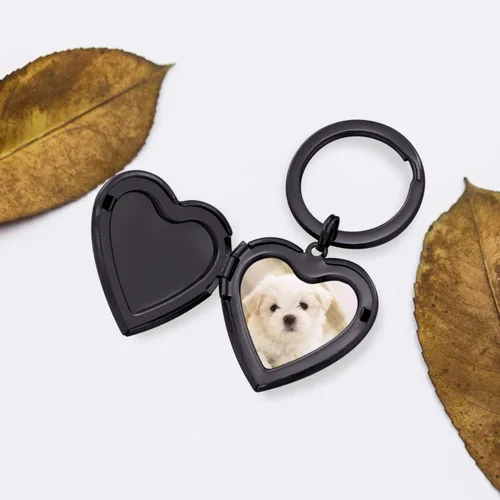 Miniatura 3 de PHOCKSIN Llavero de medallón lindo con forma de corazón que sostiene fotos, fotos, llavero, regalos para hombres, mujeres y niñas