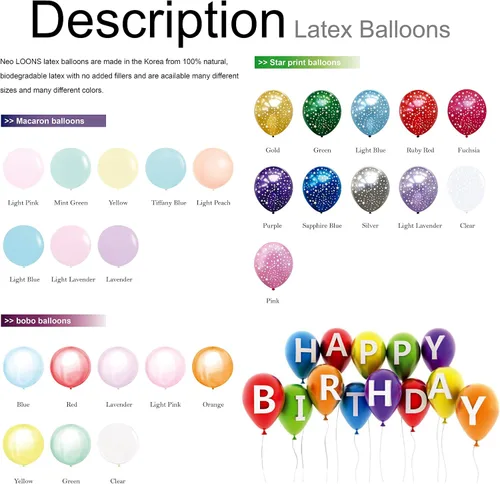 Miniatura 5 de Neo LOONS® 100 globos de látex de 5 pulgadas, color rubor pastel, ideales para niños, cumpleaños de adultos, bodas, recepciones, baby showers