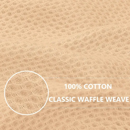 Miniatura 2 de Homaxy Paños de cocina de 100% algodón con tejido de gofre, ultra suaves, absorbentes, de secado rápido, 12 x 12 pulgadas, paquete de 6, albaricoque