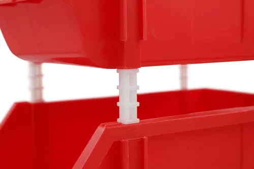 Miniatura 7 de Paquete de 2 cubos de almacenamiento apilables rojos extragrandes – 16.5 x 14.5 x 6.9 pulgadas, organizador resistente, diseño colgante y de ROJO 2