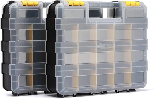 Miniatura 2 de Organizador de herramientas de doble cara con polímero resistente a los impactos, almacenamiento de caja de hardware, excelente para tornillos