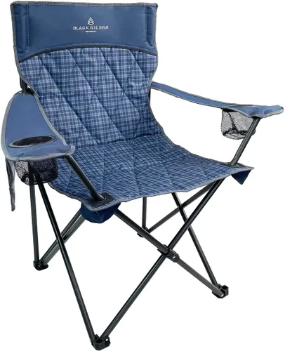 Miniatura 10 de Black Sierra - Silla de camping acolchada acolchada, asiento de descanso de gran tamaño resistente para exteriores soporta 300 libras, portátil