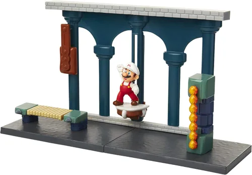 Miniatura 6 de Nintendo Super Mario Lava Castle Deluxe Play Set, incluye: figura de Mario de fuego de 2.5 pulgadas y características mecánicas, torre de bolas