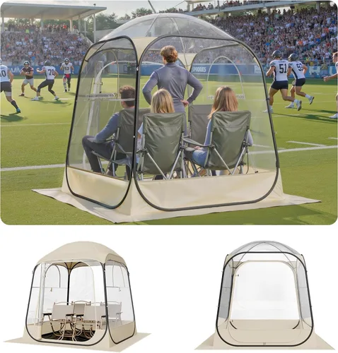Miniatura 13 de VEVOR Pop up Sports Tent, 8 Sizes Optional Clear Bubble Tent for 1-6 Person, Waterproof Outdoor Pod with Floor Mat & Top Cover, Garden Igloo Dome