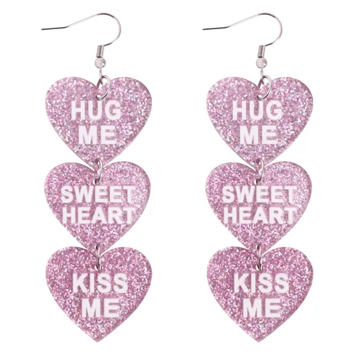 Miniatura 7 de Diademas de corazón de caramelo para el día de San Valentín para mujer, diadema de corazón de conversación de amor con diamantes de imitación