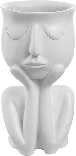 Miniatura 8 de Maceta de resina con forma de persona, maceta de 6 pulgadas, pequeños jarrones de flores con forma de humano, macetas para suculentas, decoración