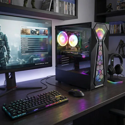 Miniatura 6 de STGAubron Computadora de escritorio para videojuegos, Intel 10ª generación G5905 3.5G, Radeon RX 580 8G, 16G DDR4, 1T SSD, WiFi 6, BT 5.0
