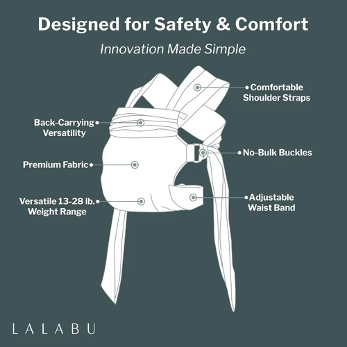 Miniatura 3 de Lalabu The Simple Wrap Baby Wraps Carrier - Elegante portabebés para recién nacidos y niños pequeños de 13 a 28 libras. Probado en seguridad, fácil