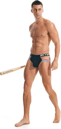 Miniatura 105 de SKYSPER Jock Strap Athletic Supporter para hombres Sexy Jockstrap Ropa interior masculina