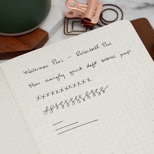 Miniatura 6 de Waterman Expert - Bolígrafo roller con tapa grabada, laca negra con borde cromado, regalo personalizado para ejecutivos, miembros de la junta