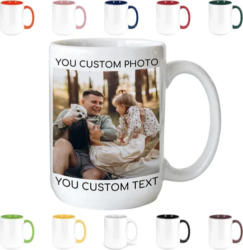 Miniatura 23 de Taza de café personalizada con texto y foto, taza personalizada, ideas únicas, regalos para hombres, mujeres, mamá, papá, novia, novio, amigo, Negro