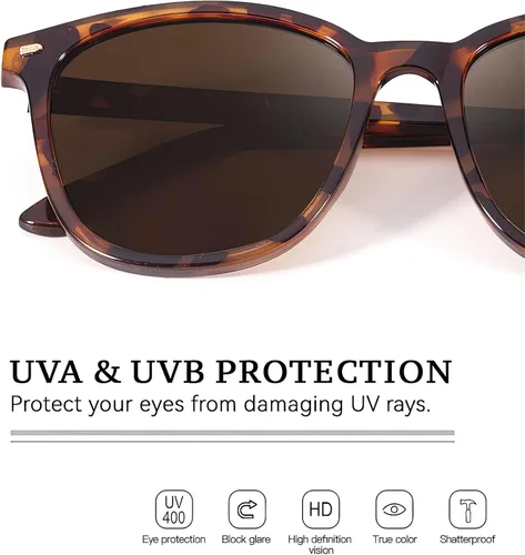 Miniatura 18 de FIMILU Paquete de 2 lentes de sol polarizados para mujer, lentes de protección UV400, montura grande, lentes de moda, elegantes
