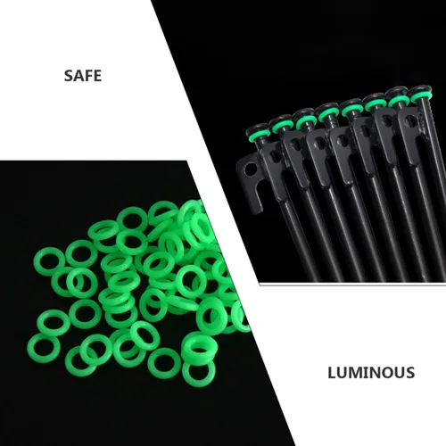 Miniatura 2 de BESPORTBLE Estacas de tienda de campaña de silicona O-Rings: 50 piezas de anillos de uñas de tienda que brillan en la oscuridad, accesorio