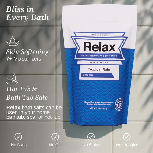 Miniatura 3 de Relax Spa & Bath Sales de baño de aromaterapia para bañera de hidromasaje, baño o spa, bolsa de 2 libras con infusión de magnesio, sal de baño
