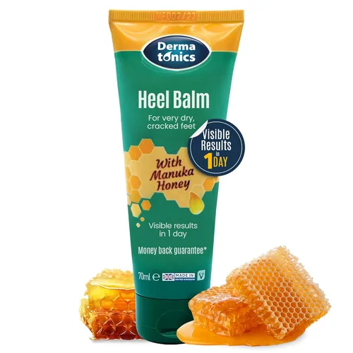 Dermatonics Crema de pies para talones secos y agrietados, 25% de urea con miel de manuka, tratamiento hidratante intensivo del talón, removedor de