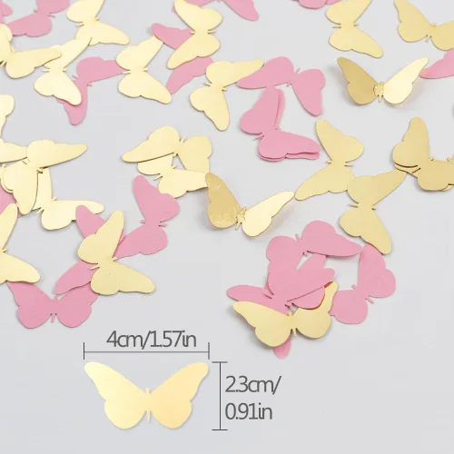 Miniatura 8 de 300 piezas de oro rosa mariposa confeti mariposa baby shower decoración primavera boda despedida de soltera cumpleaños decoración de mesa