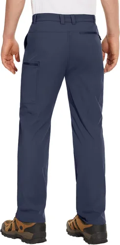 Miniatura 8 de MAGCOMSEN Pantalones de senderismo para hombre, 6 bolsillos, resistentes al agua, pantalones de trabajo de pesca Ripstop, ligeros, de secado rápido