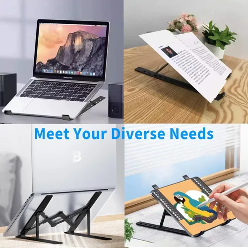 Miniatura 6 de Soporte para Portátil para Escritorio, Diseño Ergonómico Ajustable de Aluminio Plegable y Portátil Soporte para Computadora, Compatible con MacBook