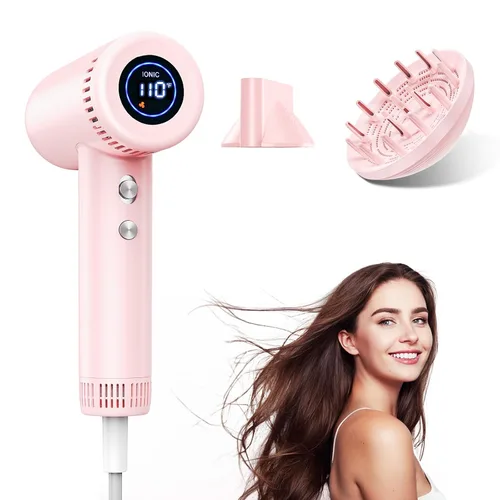 Miniatura 10 de Secador de pelo para mujer – Secador de pelo iónico de 160,000 RPM – Secador de pelo profesional de secado rápido de alta velocidad, juego de 9