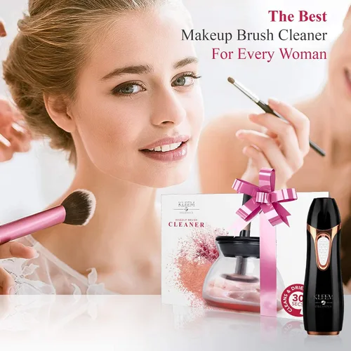 Miniatura 8 de Kleem - Máquina limpiadora de brochas de maquillaje eléctrica Lavadora automática de brochas de maquillaje y secadora giratoria con champú
