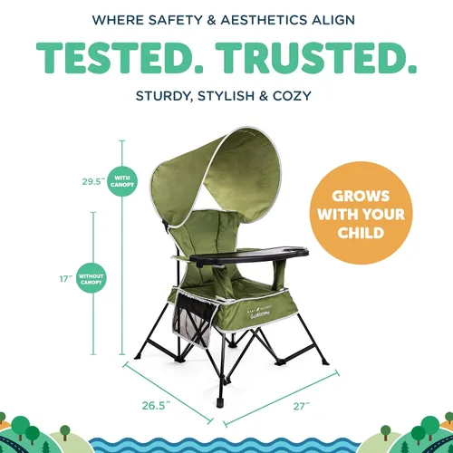 Miniatura 4 de Baby Delight Silla portátil Go with Me Grand Deluxe para niños Interior y exterior Moss Bud Green Verde musgo