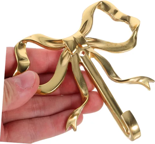 Miniatura 4 de Zerodeko Decoración de lazo dorado, ganchos de lazo para pared, dormitorio, abrigo, toalla para sombreros, abrigos, toallas y llaves, latón chapado