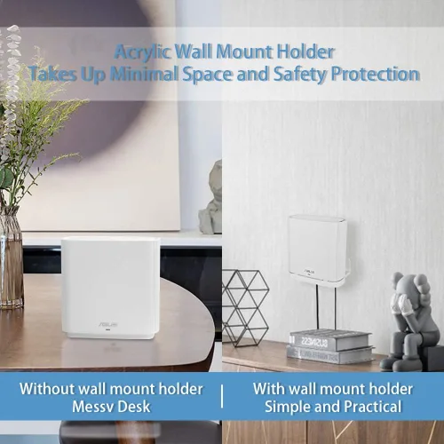 Miniatura 2 de HOLACA - Soporte de pared para ASUS ZenWiFi AX Entero-Home Tri-Band Mesh WiFi 6 System (XT8) (CT8) (XT9), soporte de pared simple y resistente