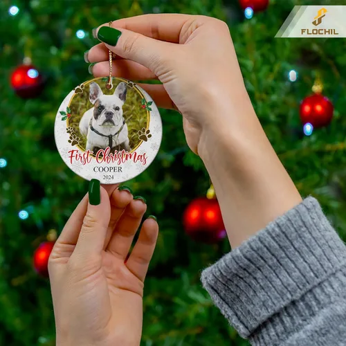 Miniatura 3 de FLOCHIL Adornos de Navidad personalizados para perros, nombre de foto personalizado para árboles de Navidad, primeros adornos de Navidad para Foto