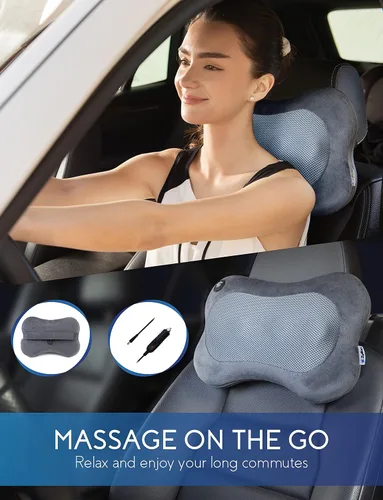 Miniatura 8 de Zyllion Masajeador Shiatsu de Espalda y Cuello con Calor - Almohada de Masaje Eléctrico 3D de Amasado de Tejido Profundo para Alivio del Dolor