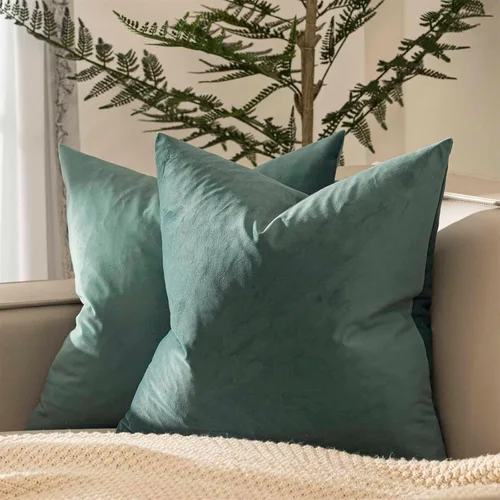 Miniatura 31 de Juspurbet - Juego de 2 fundas decorativas de terciopelo para cojines, fundas suaves para sofá, cama o sillón con cremallera oculta, para sala