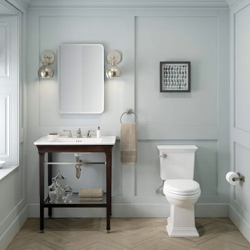Miniatura 9 de American Standard 2917228.020 Town Square S - Silla de inodoro de dos piezas, altura alargada frontal, color blanco, 1.28 GPF
