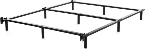 Miniatura 3 de Estructura de cama de metal de 9 patas, tamaño Queen, 18 cm, para juego de colchón y tarima, color negro, Metal, Negro