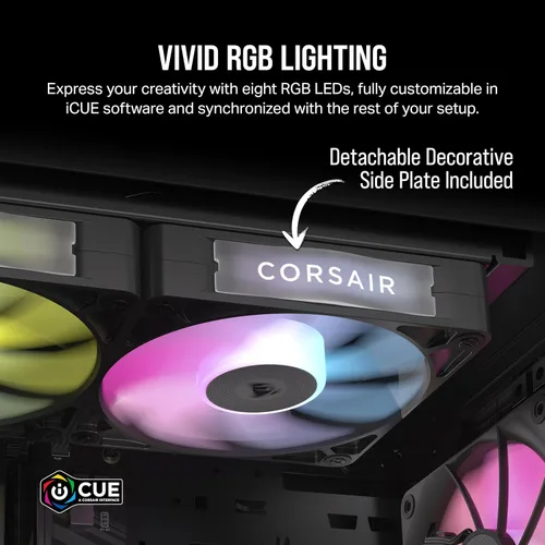 Miniatura 6 de CORSAIR iCUE Link RX120 RGB Ventilador PWM de 120 mm - Rodamiento de cúpula magnética - Ventilador individual - Negro