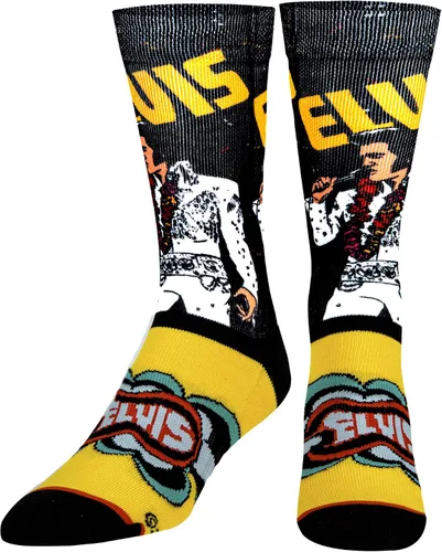 Odd Sox, Elvis Presley, The King of Rock N Roll - Calcetines para hombre, divertidos regalos de coleccionista, Negro -