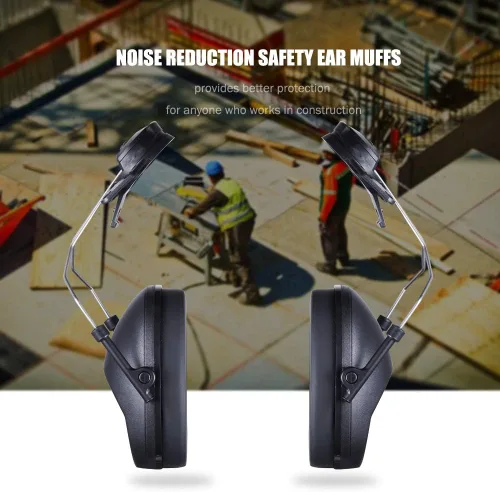 Miniatura 5 de Casco con cancelación de ruido, orejeras acoplables, bloqueo de sonido, protección auditiva para sitios de construcción, adaptadores