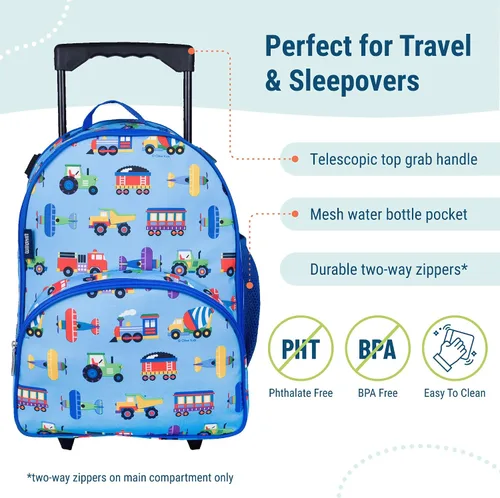 Miniatura 3 de Wildkin El equipaje con ruedas para niños y niñas, el tamaño del equipaje de mano es perfecto para la escuela y viajes nocturnos