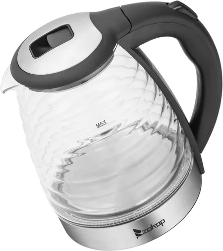 Miniatura 11 de Ochine Hervidor eléctrico de acero inoxidable, hervidor de café, calentador de agua caliente inalámbrico, 1500 W, hervir rápido con luz LED, apagado