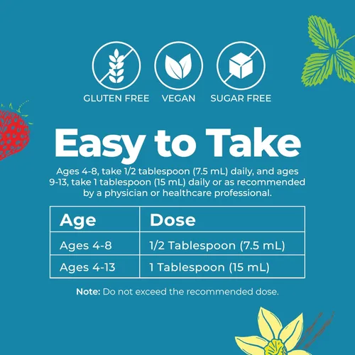 Miniatura 8 de Multivitamínico para niños Multivitamínico sin azúcar Vitaminas líquidas para niños Suplemento de apoyo inmunológico Salud cognitiva