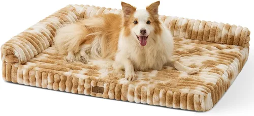 Miniatura 10 de COZY KISS Cama para perros pequeños de piel de conejo sintética, sofá ortopédico de espuma de 30 x 20 pulgadas con lados, funda extraíble lavable