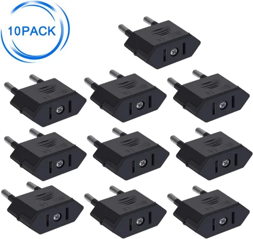 Miniatura 2 de UE a EE. UU., enchufe de conversión de viaje europeo, CN/US 2 agujeros a UE 2 enchufe cilíndrico, CN US a UE Adaptador de enchufe convertidor de CA