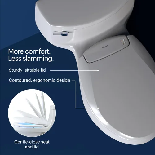 Miniatura 8 de Brondell L60-EW LumaWarm Asiento de inodoro alargado con luz nocturna calefaccionada, blanco