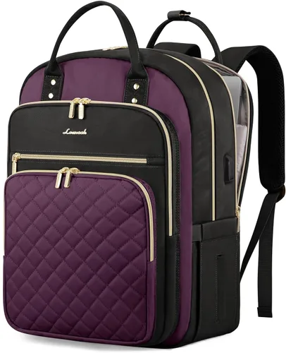 Miniatura 34 de LOVEVOOK Mochila para computadora portátil para mujer, mochila para trabajo de viaje, bolsa de computadora para enfermera, profesora, bolsa