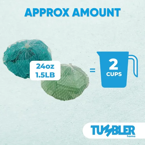 Miniatura 2 de Tumbler Home Vidrio de Mar para Manualidades, Decoración y Relleno de Jarrones, 25oz de Piezas de Vidrio Marino Esmerilado Aguamarina y Menta