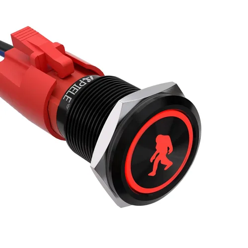 Miniatura 21 de APIELE Interruptor de botón de presión para barra de luz LED, encendido/apagado SPST, acero inoxidable, 10A, 12V, 24VDC, precableado, 19mm, 0.74