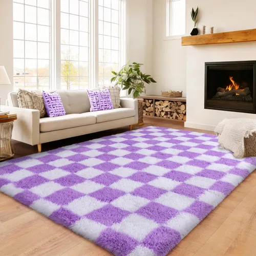 Miniatura 108 de Awaytail Alfombra Esponjosa Lavable 2x3 Pies, Pura Negra Alfombra para Silla de Escritorio Antideslizante, Alfombra Supersuave para Niños