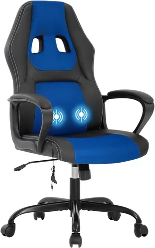 Miniatura 15 de Silla de juegos de piel sintética, ergonómica, silla de oficina, sillas ejecutivas para computadora, respaldo alto, tarea de computadora con soporte