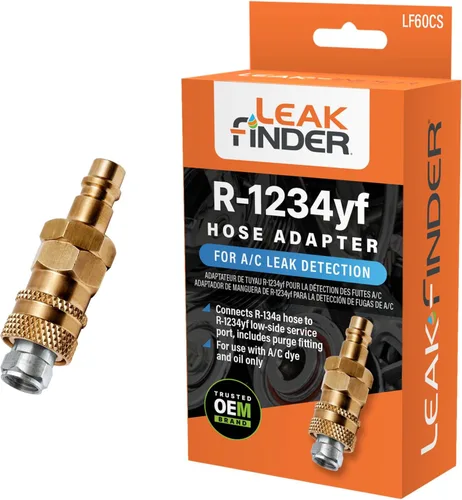 LF60CS Adaptador de Tinte de Detección de Fugas de Refrigerante R-1234yf para Aire Acondicionado Automotriz, Conecta el Puerto de Servicio de Lado