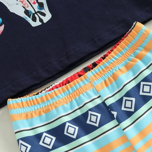 Miniatura 5 de fhutpw Conjunto de camiseta de manga corta con estampado de vaca y pantalones acampanados de dibujos animados para niñas